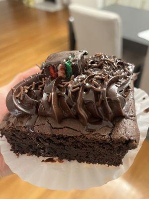 Rainbow cookie brownie