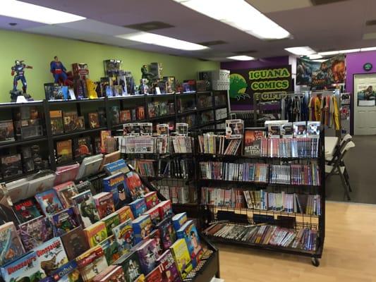 A lot of back issues, graphic novels, games, etc.