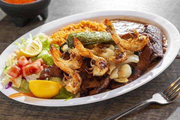 Carne Asada with Shrimp