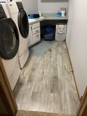 Laundry room floor install