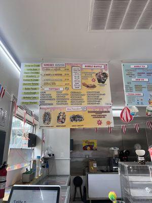 Ice cream Menu