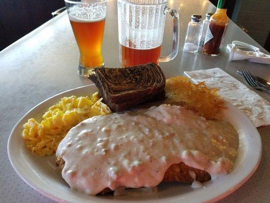 Chicken Fried Steak & Mini Pitcher of Mac & Jack's, $25.45 after tax.