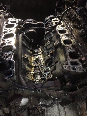 Intake manifold gasket replacement 2008 ford E-250 (before pic)