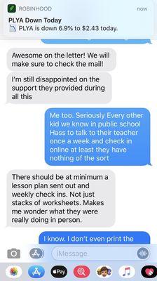 Text from another parent relating to lack of education