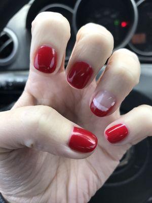 Santa hat nails! Only $33 for a full mani!