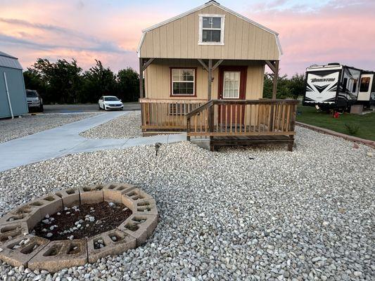 Super cute cabin #2. It has a laundry cabin directly behind it, which is so convenient. It has two dog parks, one of which is a short walk.