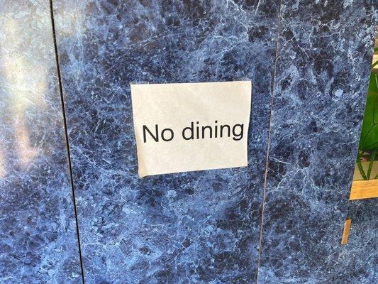 No indoor dining