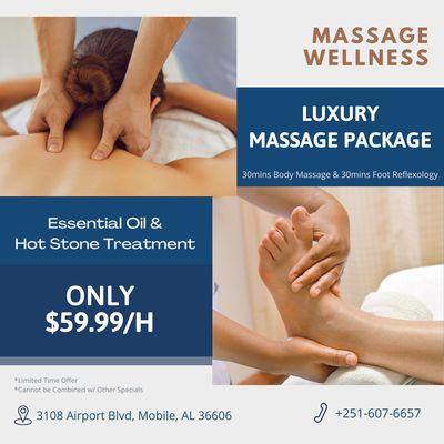 Massage Wellness
 Establishment License E-3480
 Call us at 251-607-6657