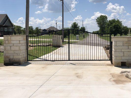 Custom ornamental driveway gate in Claremore area