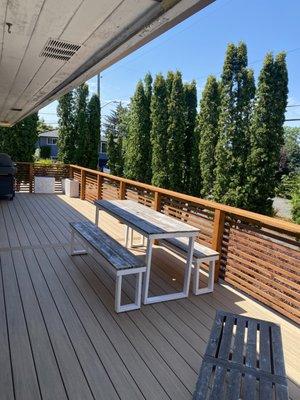 Fully rebuilt our crumbling deck.