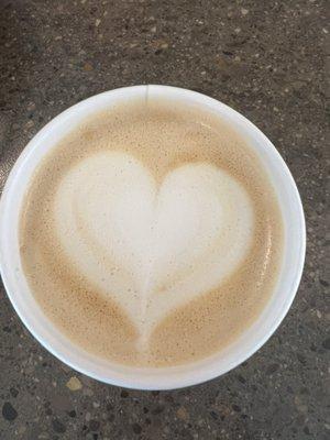 Heart shape in my oat milk latte. Yummmm