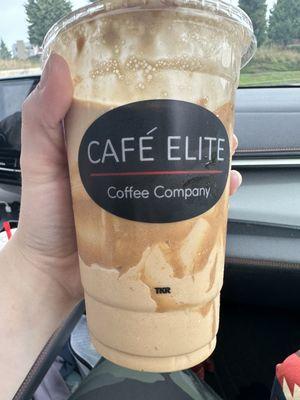 Peanut butter and white chocolate blended Frappe