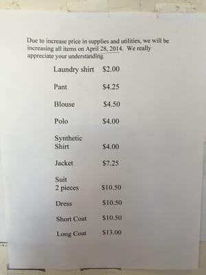 Price List