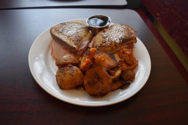 Monte Cristo with homefries (regular and sweet potato)