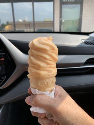 Kid size orange soft serve $1.25