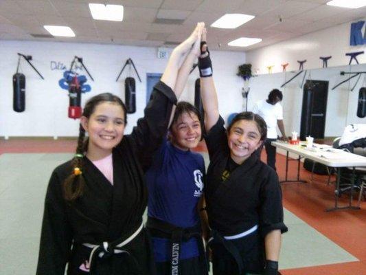 These girls just finished their black belt test together!  They will always be family!