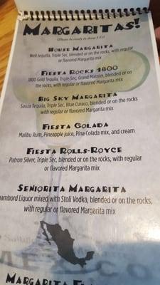 Pretty good alcohol menu