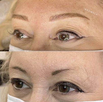 Microblading Combo Brows Semi-Permanent Makeup Los Angeles Encino iBrowsLA PMU