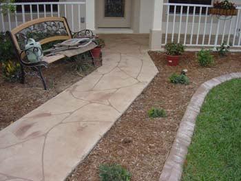 Concrete resurfacing and walkways by MSD Curbing, Landscaping Cape Coral, FL (239) 910-3665