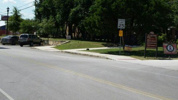 If you are headed southwest on Bandera road and get off at senic loop road then you need to turn in before the speed limit sign.