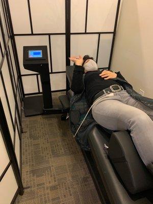 Another happy patient on state of the art spinal decompression table.