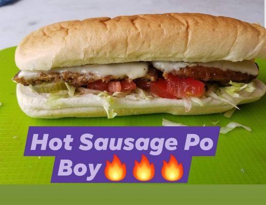 Hot sausage po boy