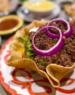 Taco Salad with beef.