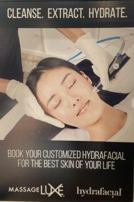 cleanse, extract, hydrate, hydrafacial