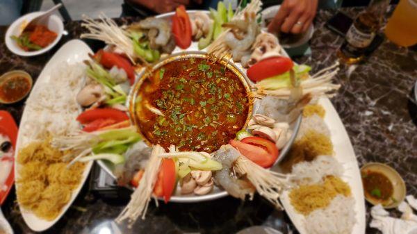 Spicy & Sour Seafood Hot Pot