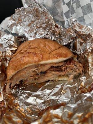 Pulled pork sandwich-inside