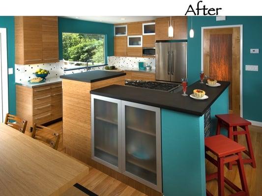 Contemporary mid Century Bamboo Kitchen