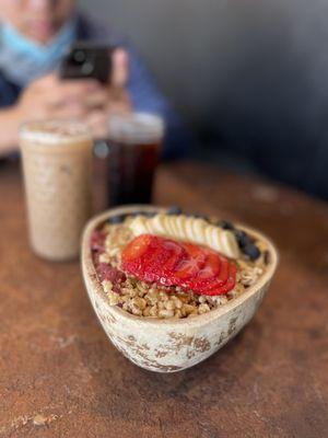 Acai Bowl, Malabar Mocha, Cold Brewed Ice Coffee