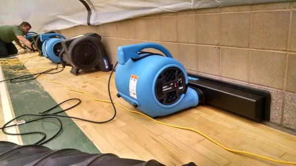 Air Movers and Dehumidifiers for water damage restoration.