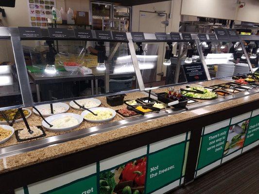 Salad items on breakfast bar