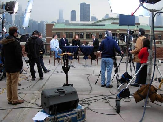 On-location,  live TV show for Europe from Navy Pier in Chicago