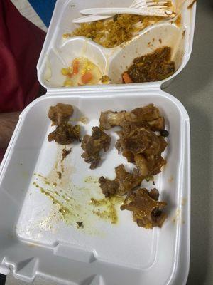 What's left of the oxtail dinner-- it was yummy