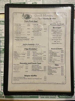 Breakfast Menu