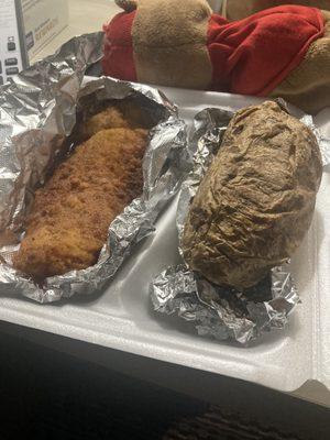 Fish & a sorry baked potato!!