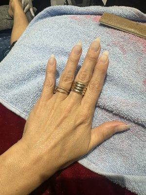 Natural healthy nail in-between fills.