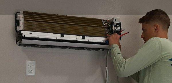 Mini Ductless Split System. Excellent for cooling smaller areas!