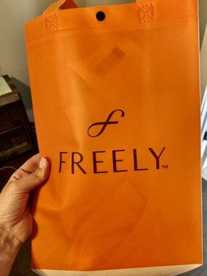 Bag you get when you buy Freely