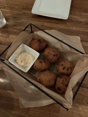 Poblano Hush Puppies w/Cinnamon Honey Butter