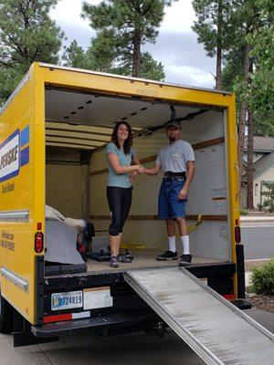 A customer Name Ashley Receiving a handshake for  Good service On August 25thSaturday 2018