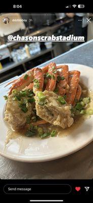 Garlic butter snow crab legs