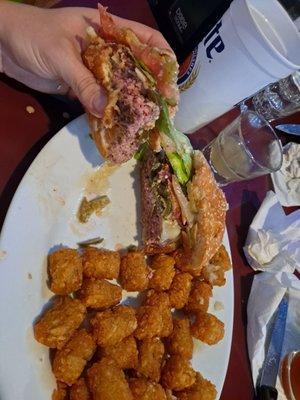 Perfectly cooked every time! (Chipotle Burger & tots -$13)