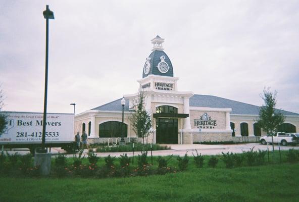 Heritage Bank in Pearland, Texas.  We moved a bank we have trusted employees for all moves