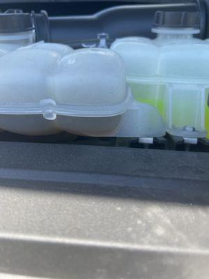 The discolored coolant they said isn't discolored. It's more like black at this point.