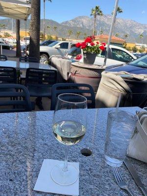 Pongo Sauvignon Blanc with a view of my beloved Cucamonga Peak & Mount Baldy.