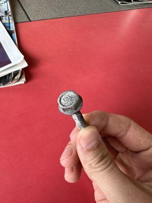 A large bolt that was in my tire.