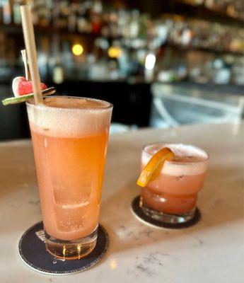 Two amazing cocktails- the  Buckhunter and Larry Bird